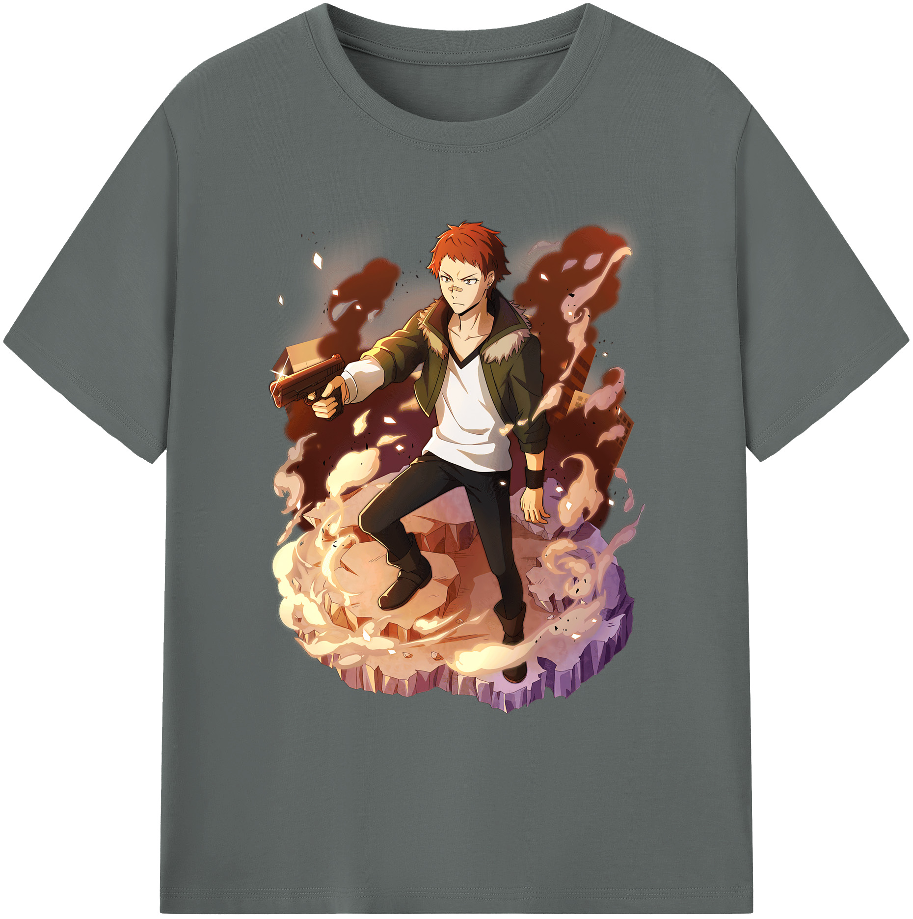 （画像用） 文豪ストレイドッグス Bungo Stray Dogs 綿100％ メンズ半袖Tシャツ｜肌触りやわらか＆通気性